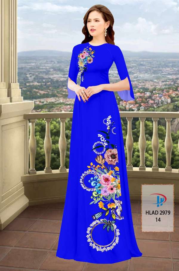Vải Áo Dài Hoa In 3D AD HLAD2979 72